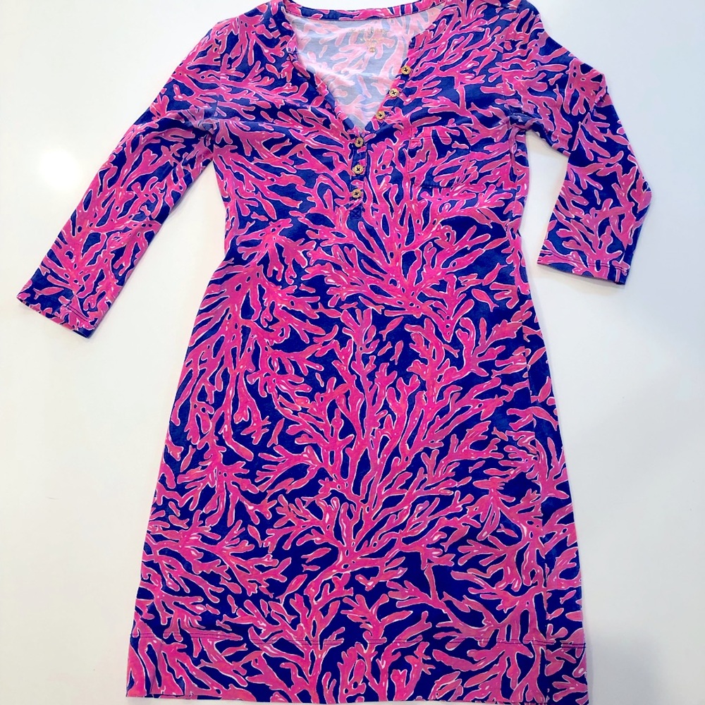Lilly Pulitzer Cotton 3/4 Sleeve Dress in Print: Samba Size XS